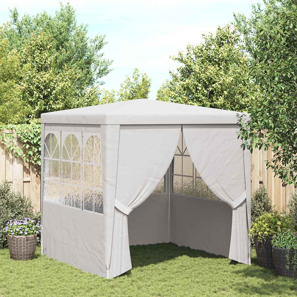 vidaXL Namiot imprezowy ze ściankami, 2x2 m, biały, 90 g/m²