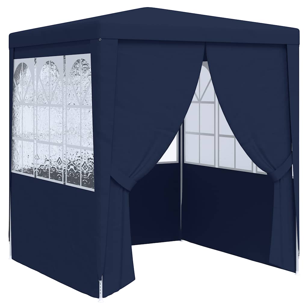 vidaXL Namiot imprezowy ze ściankami, 2x2 m, niebieski, 90 g/m²