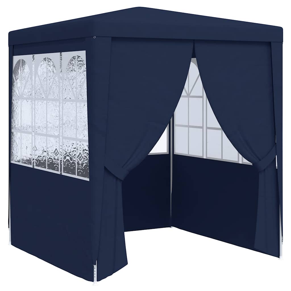 vidaXL Namiot imprezowy ze ściankami, 2,5x2,5 m, niebieski, 90 g/m²