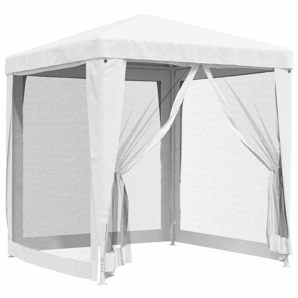 vidaXL Namiot imprezowy z 4 siatkowymi ściankami, 2x2 m, biały