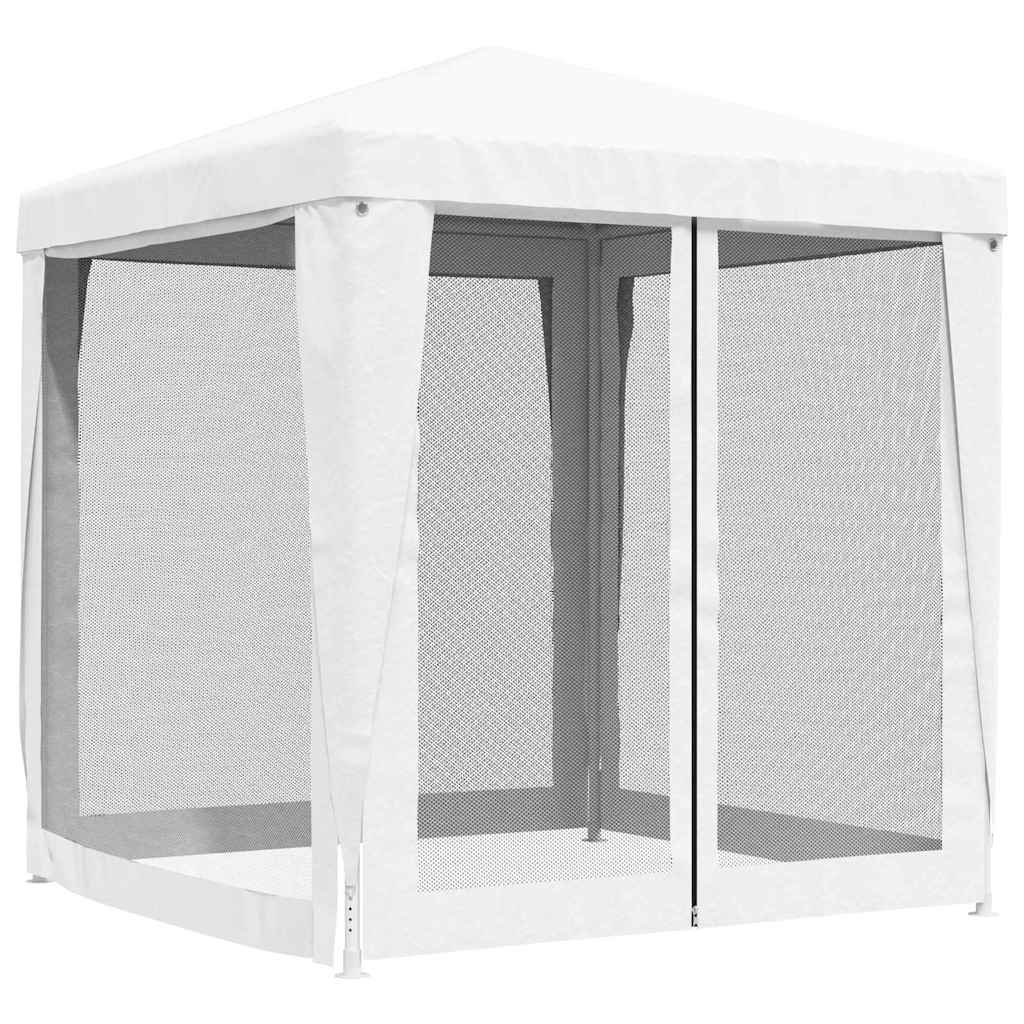 vidaXL Namiot imprezowy z 4 siatkowymi ściankami, 2x2 m, biały