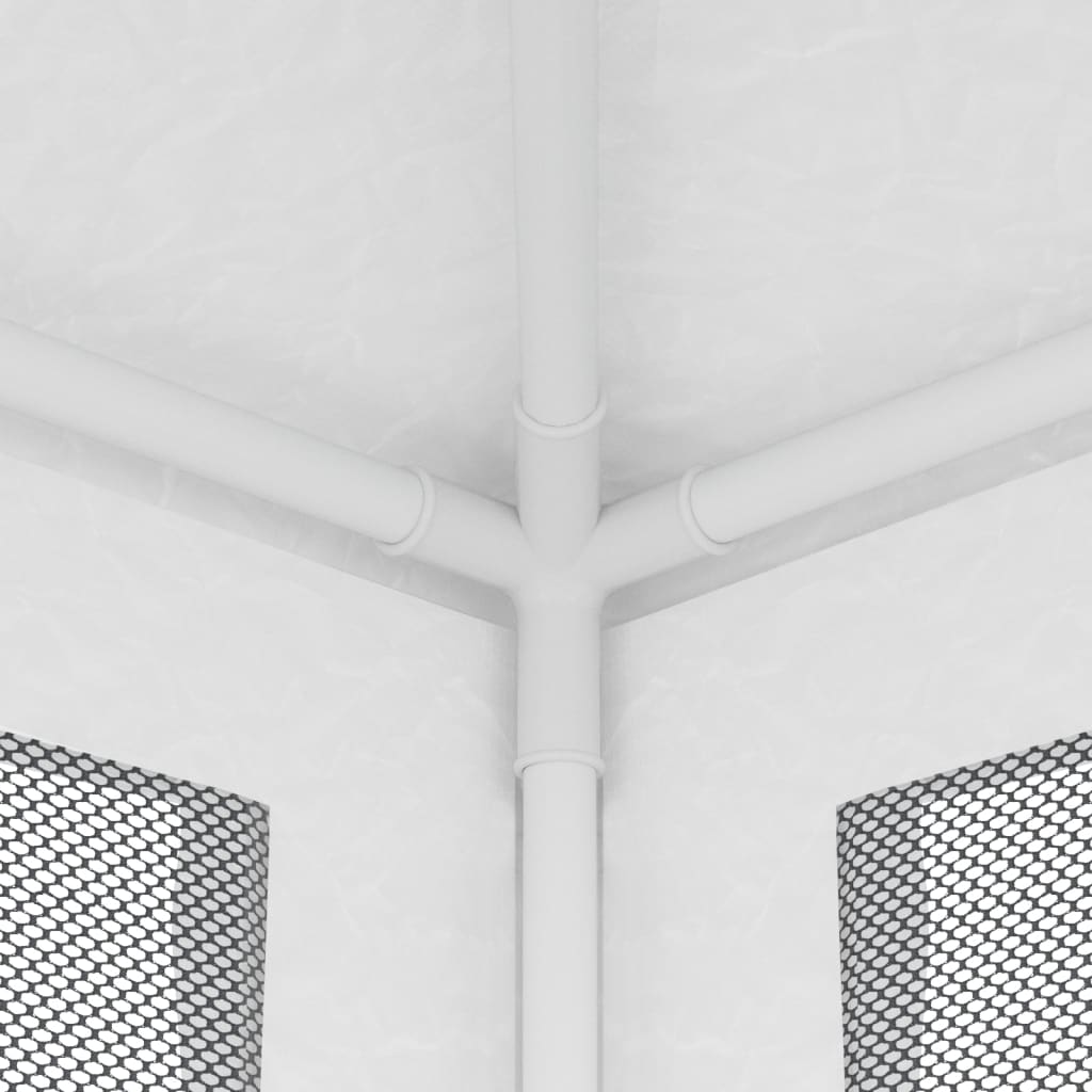 vidaXL Namiot imprezowy z 4 siatkowymi ściankami, 2,5x2,5 m, biały