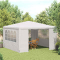 vidaXL Namiot imprezowy ze ściankami, 4x4 m, biały, 90 g/m²