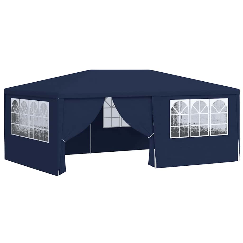 vidaXL Namiot imprezowy ze ściankami, 4x6 m, niebieski, 90 g/m²