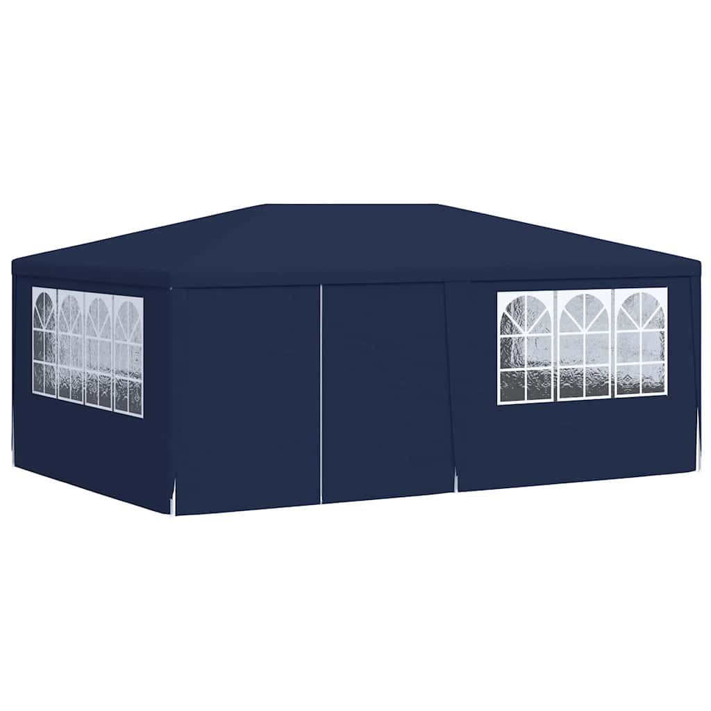 vidaXL Namiot imprezowy ze ściankami, 4x6 m, niebieski, 90 g/m²