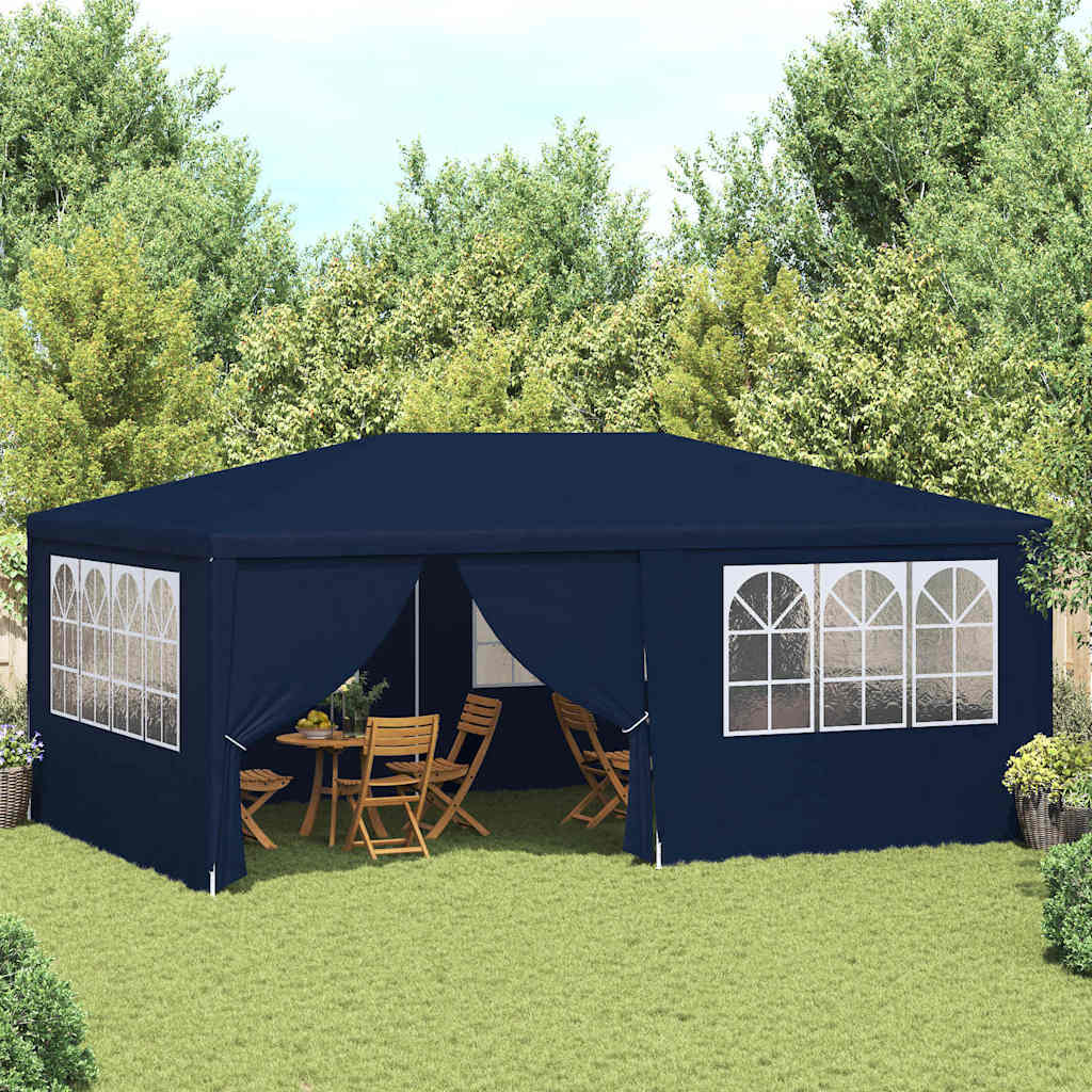 vidaXL Namiot imprezowy ze ściankami, 4x6 m, niebieski, 90 g/m²