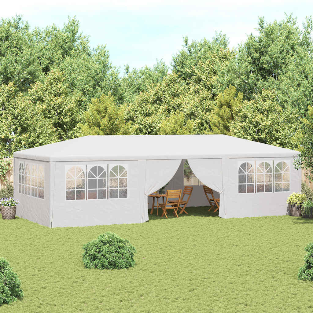 vidaXL Namiot imprezowy ze ściankami, 4x9 m, biały, 90 g/m²