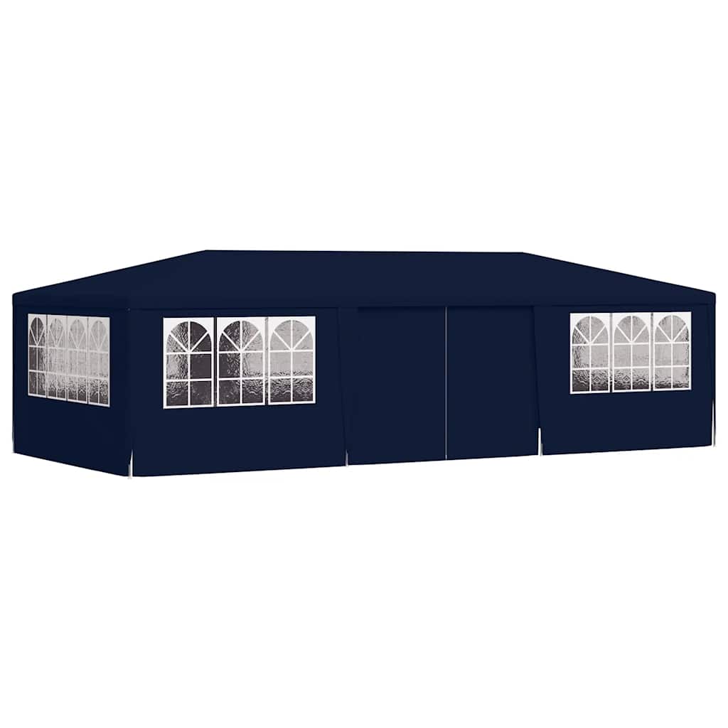 vidaXL Namiot imprezowy ze ściankami, 4x9 m, niebieski, 90 g/m²