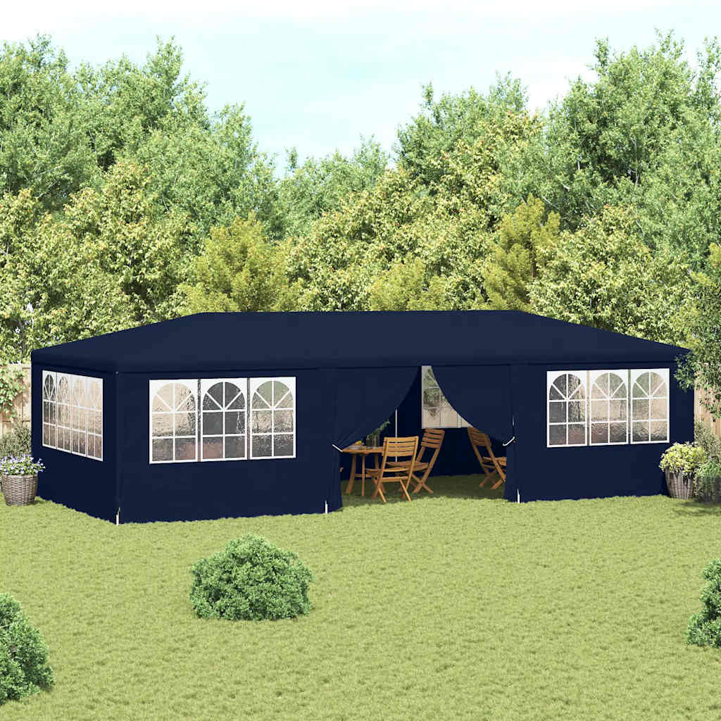 vidaXL Namiot imprezowy ze ściankami, 4x9 m, niebieski, 90 g/m²