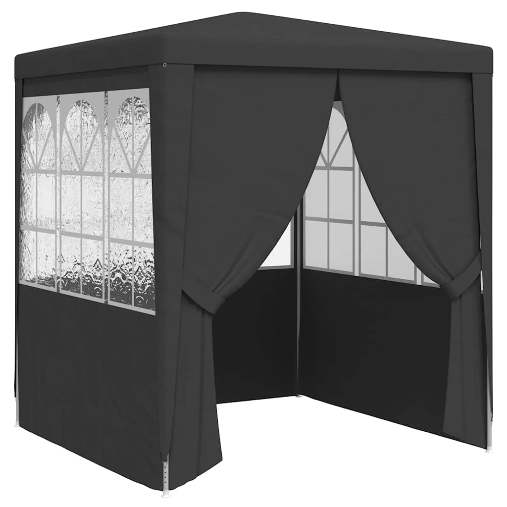 vidaXL Namiot imprezowy ze ściankami, 2x2 m, antracyt, 90 g/m²