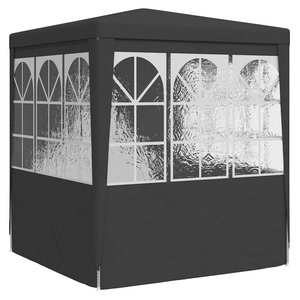 vidaXL Namiot imprezowy ze ściankami, 2x2 m, antracyt, 90 g/m²