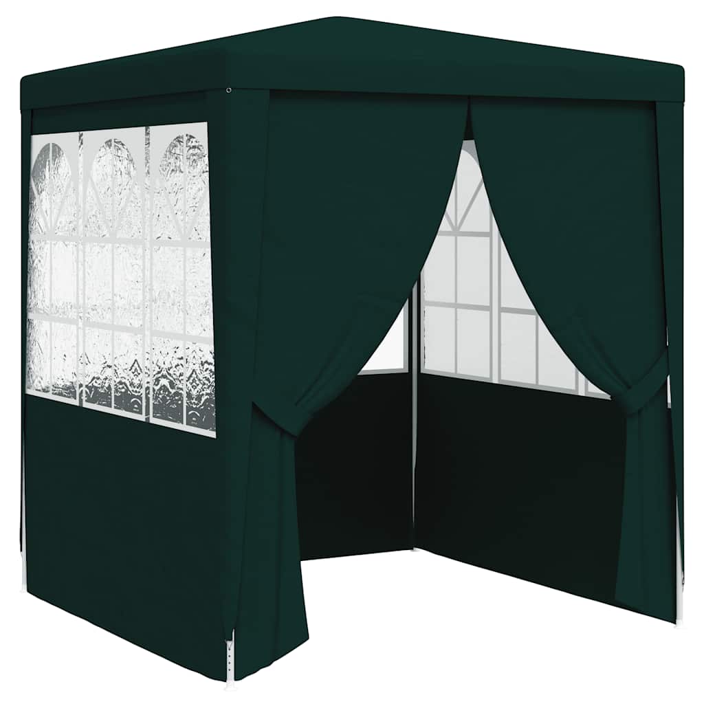 vidaXL Namiot imprezowy ze ściankami, 2x2 m, zielony, 90 g/m²