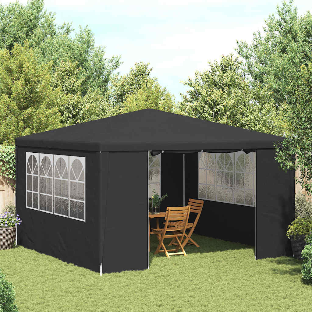 vidaXL Namiot imprezowy ze ściankami, 4x4 m, antracytowy, 90 g/m²