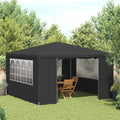 vidaXL Namiot imprezowy ze ściankami, 4x4 m, antracytowy, 90 g/m²
