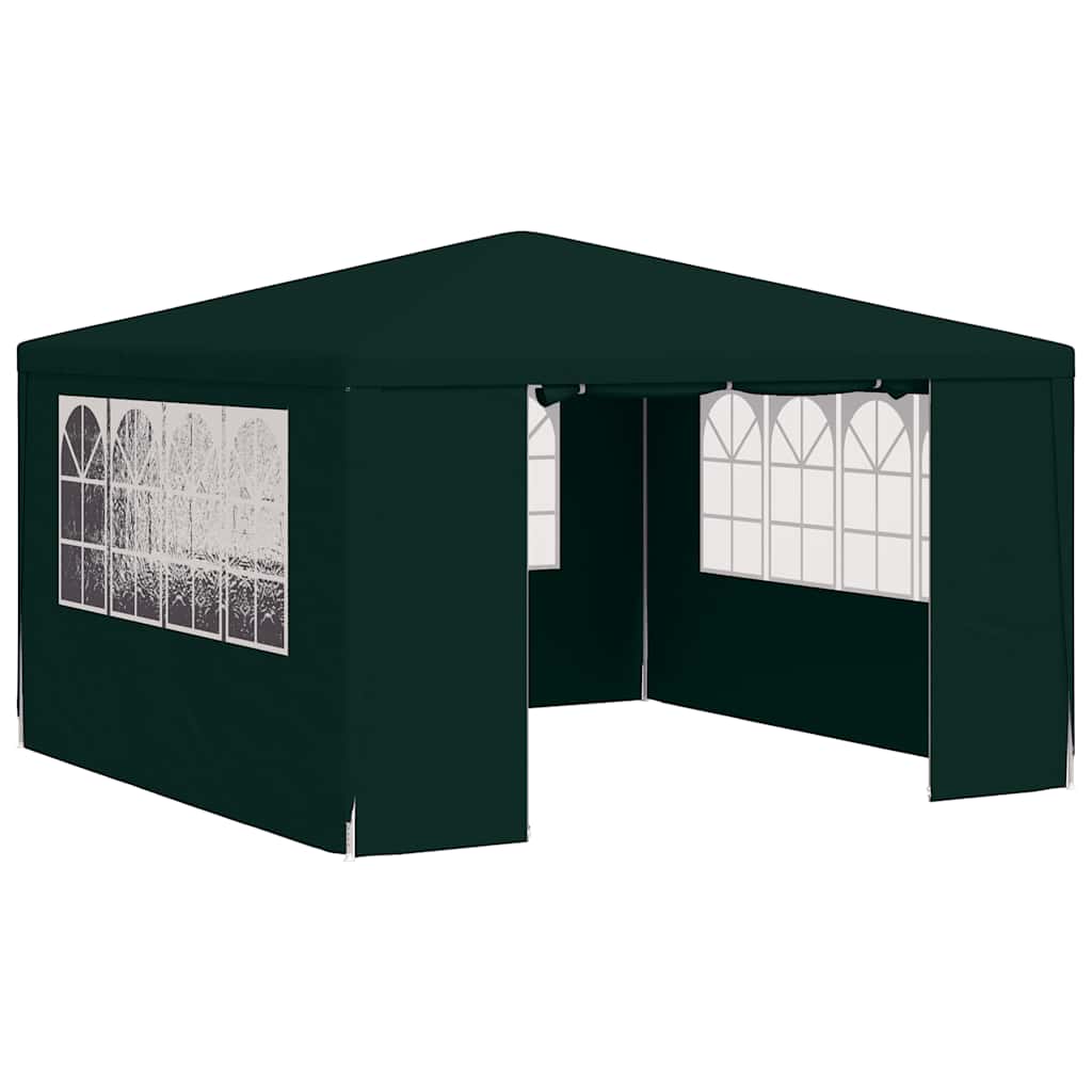 vidaXL Namiot imprezowy ze ściankami, 4x4 m, zielony, 90 g/m²