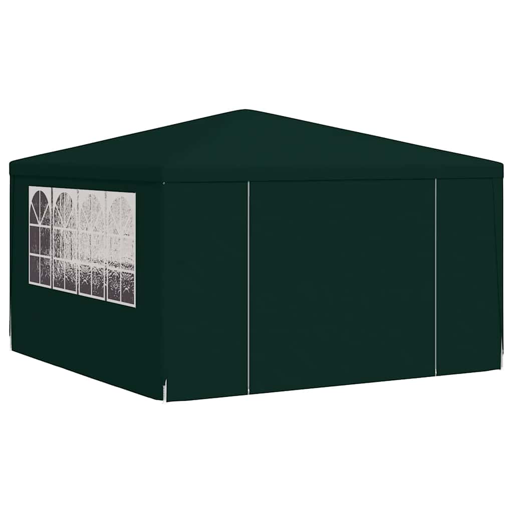 vidaXL Namiot imprezowy ze ściankami, 4x4 m, zielony, 90 g/m²