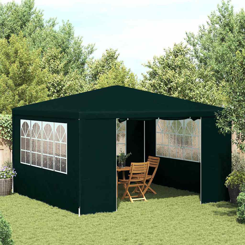 vidaXL Namiot imprezowy ze ściankami, 4x4 m, zielony, 90 g/m²