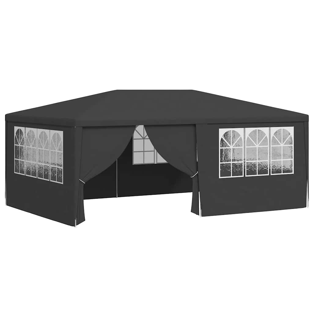 vidaXL Namiot imprezowy ze ściankami, 4x6 m, antracytowy, 90 g/m²