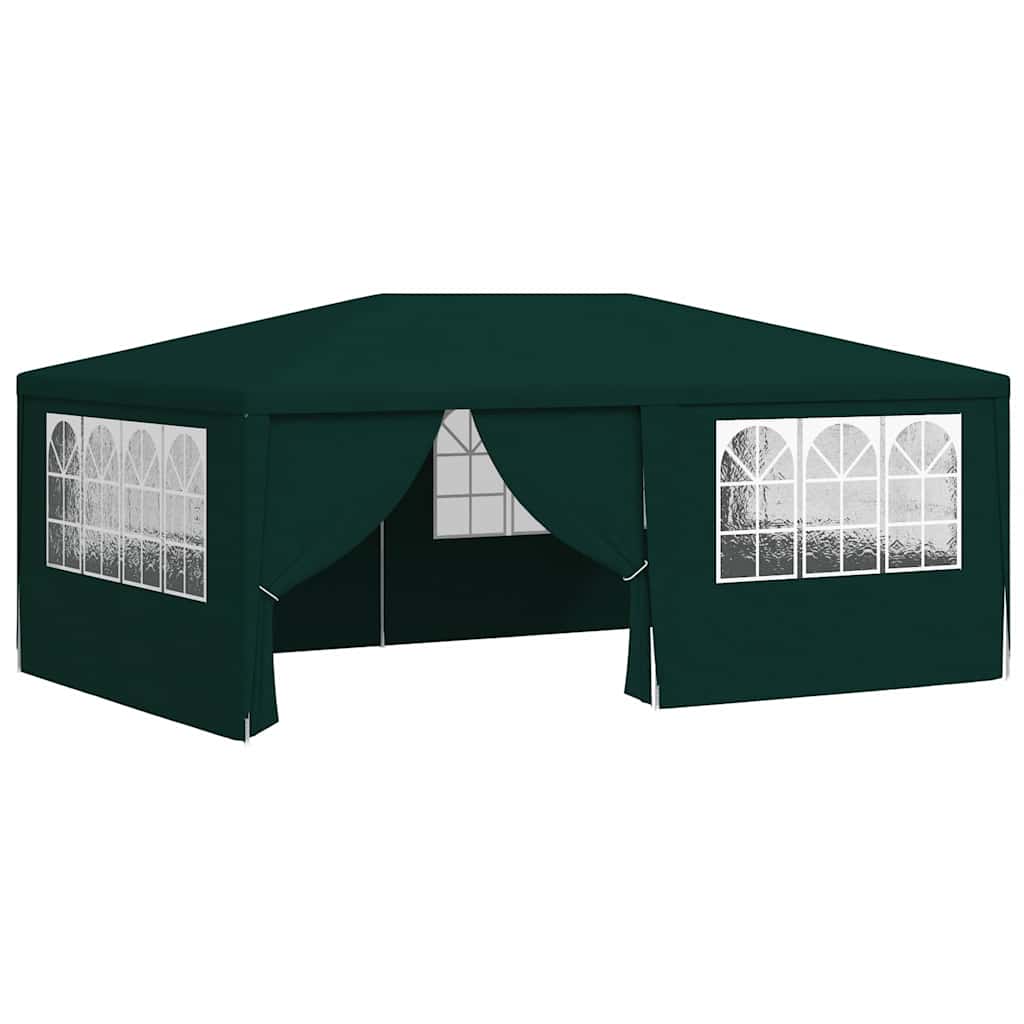 vidaXL Namiot imprezowy ze ściankami, 4x6 m, zielony, 90 g/m²