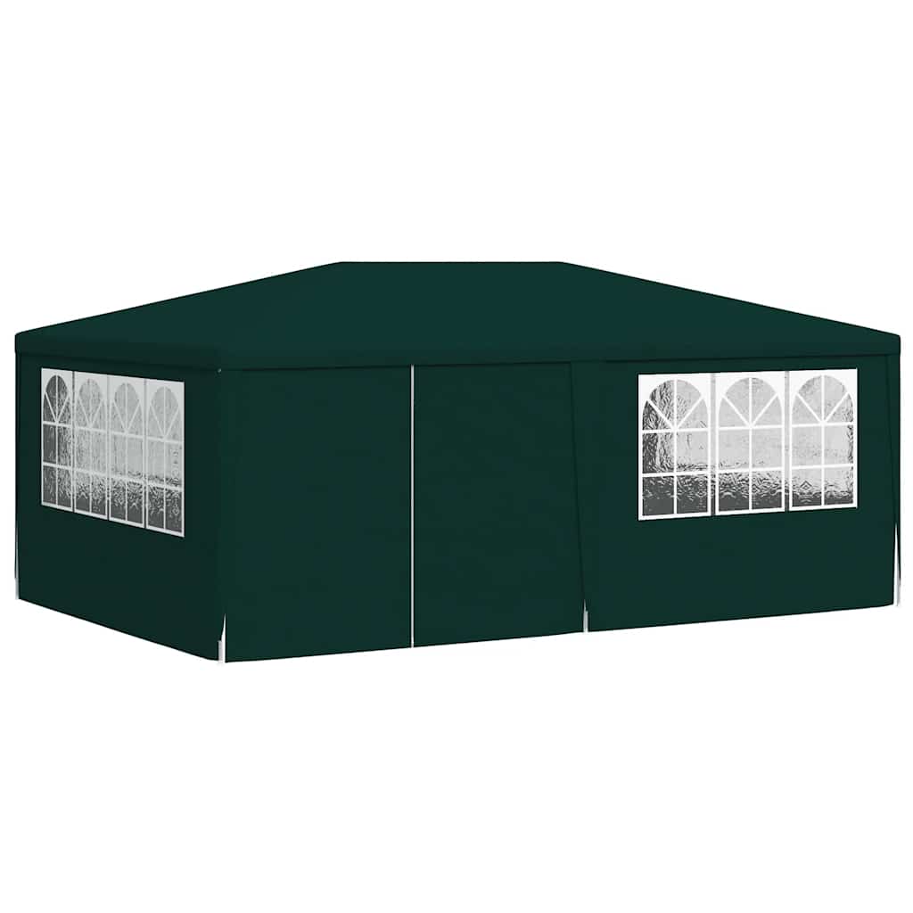 vidaXL Namiot imprezowy ze ściankami, 4x6 m, zielony, 90 g/m²