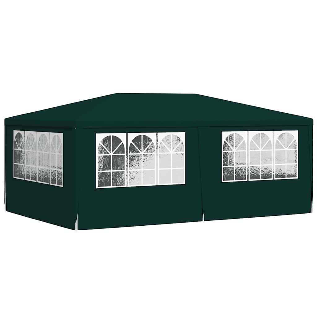 vidaXL Namiot imprezowy ze ściankami, 4x6 m, zielony, 90 g/m²