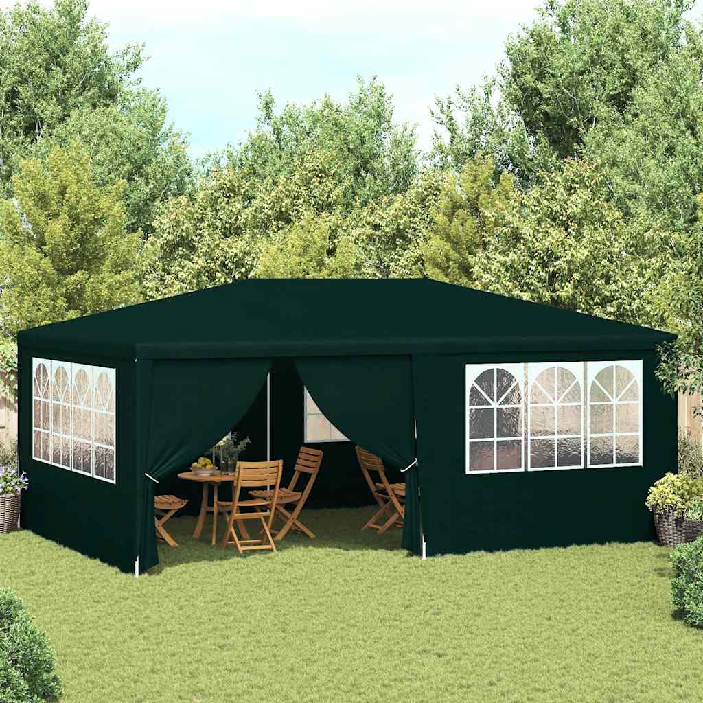 vidaXL Namiot imprezowy ze ściankami, 4x6 m, zielony, 90 g/m²