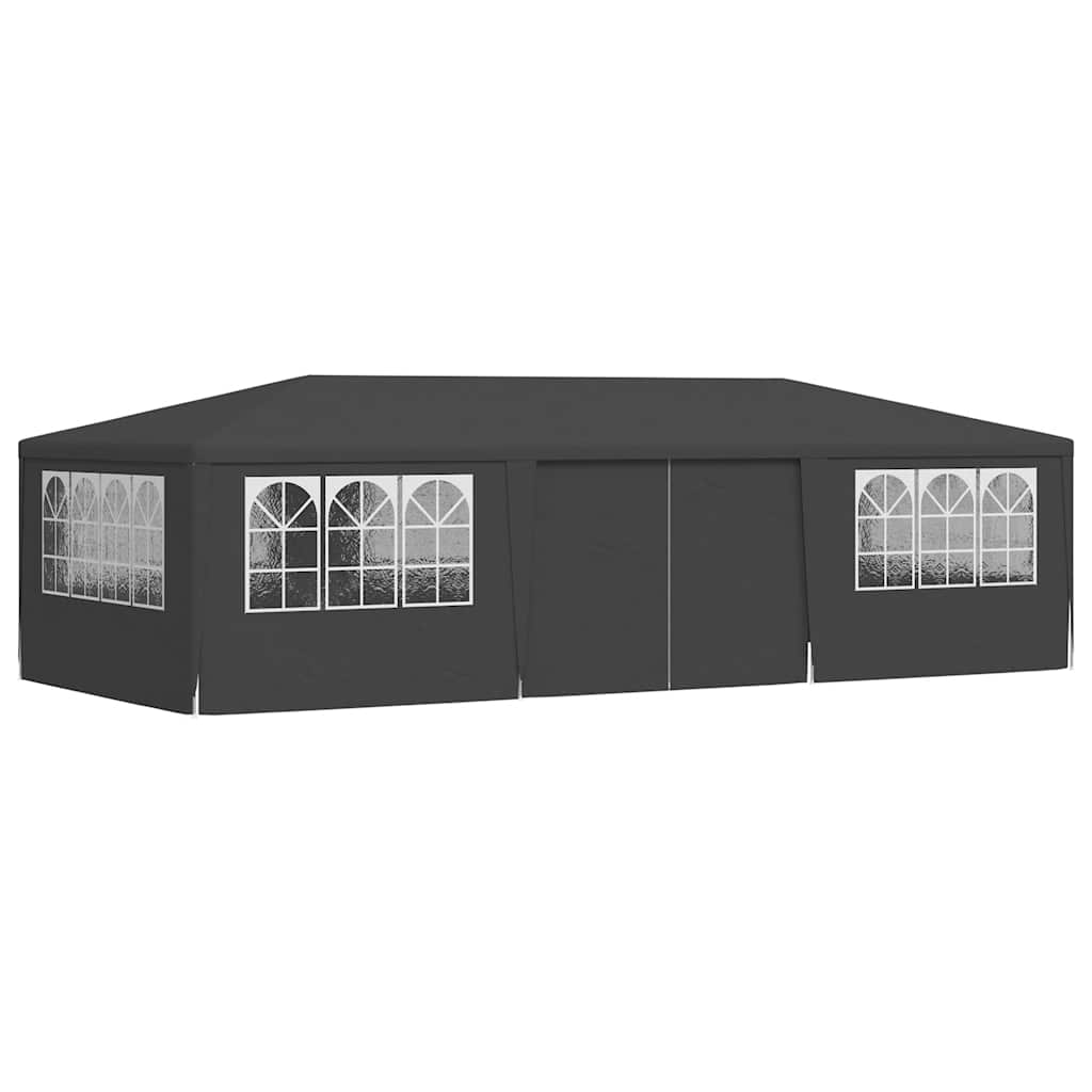 vidaXL Namiot imprezowy ze ściankami, 4x9 m, antracytowy, 90 g/m²