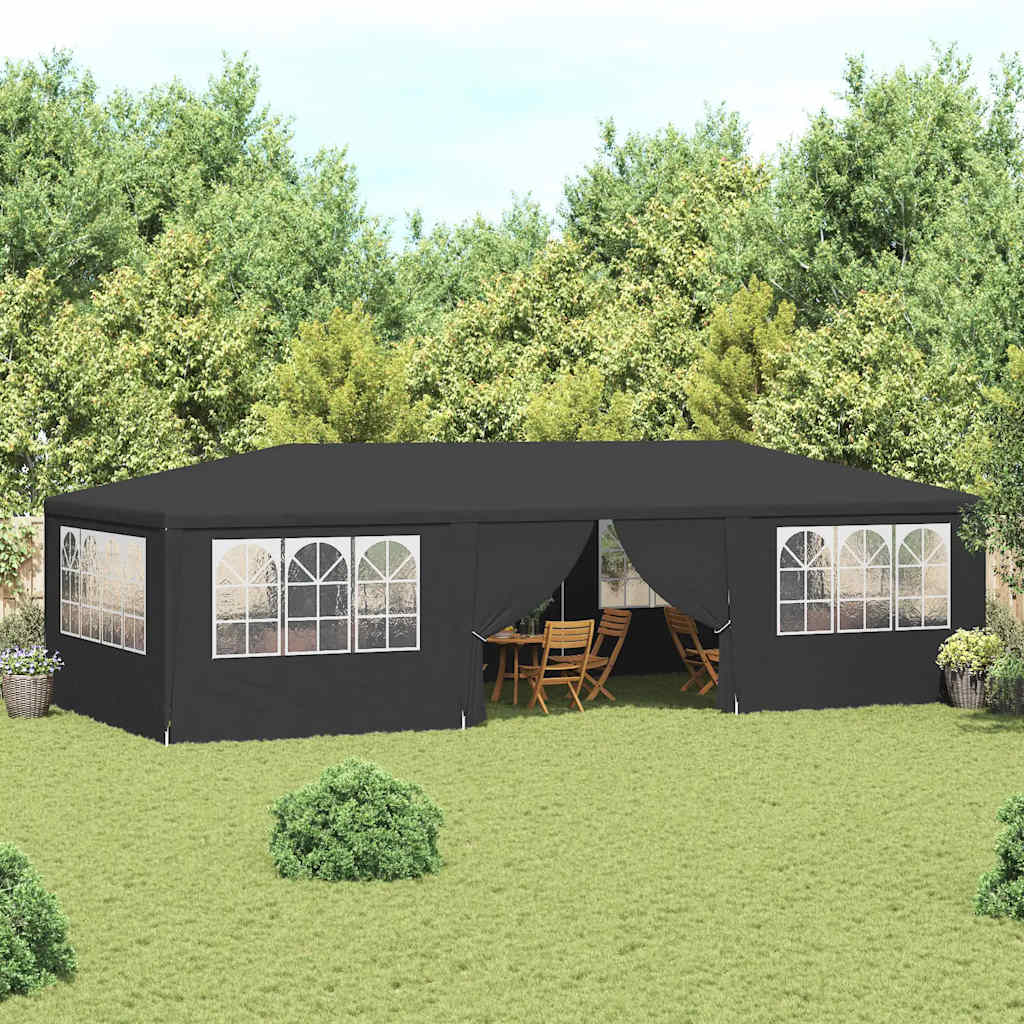 vidaXL Namiot imprezowy ze ściankami, 4x9 m, antracytowy, 90 g/m²