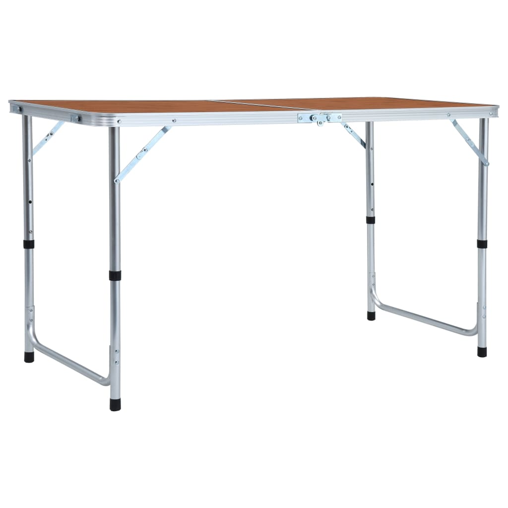 vidaXL Składany stolik turystyczny, aluminiowy, 120x60 cm