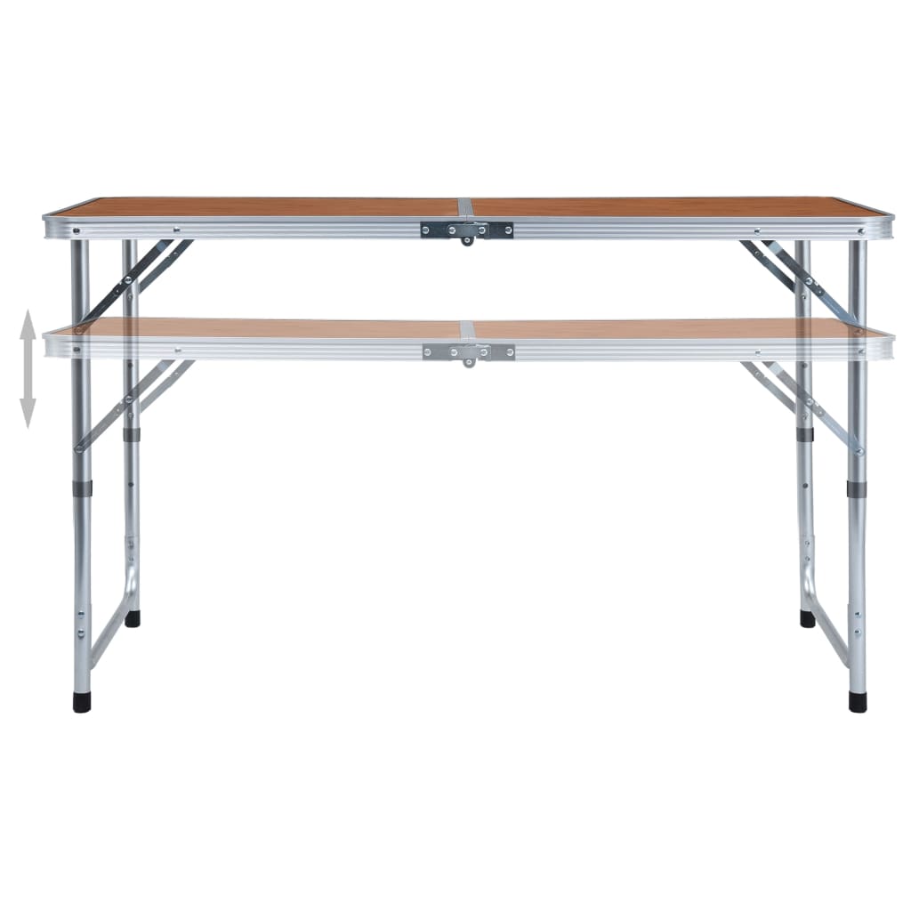 vidaXL Składany stolik turystyczny, aluminiowy, 120x60 cm