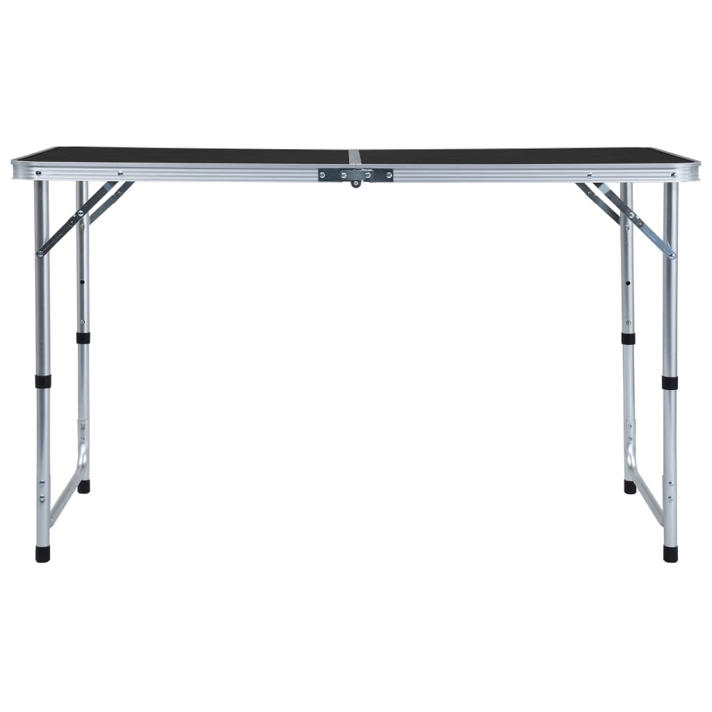 vidaXL Składany stolik turystyczny, szary, aluminiowy, 120 x 60 cm