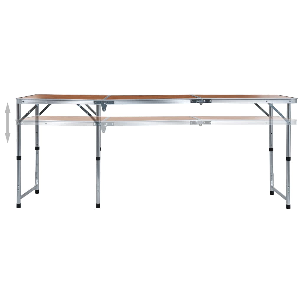 vidaXL Składany stolik turystyczny, aluminiowy, 180 x 60 cm