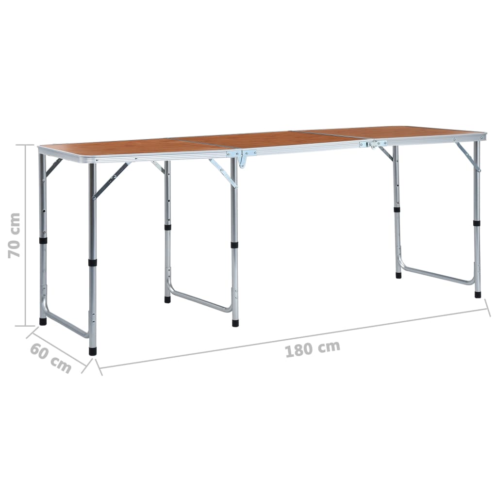vidaXL Składany stolik turystyczny, aluminiowy, 180 x 60 cm