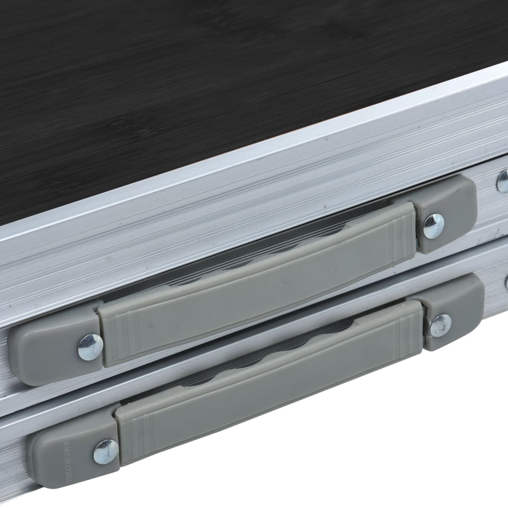 vidaXL Składany stolik turystyczny, szary, aluminiowy, 180 x 60 cm