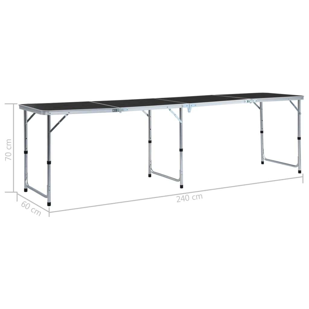 vidaXL Składany stolik turystyczny, aluminiowy, 240 x 60 cm