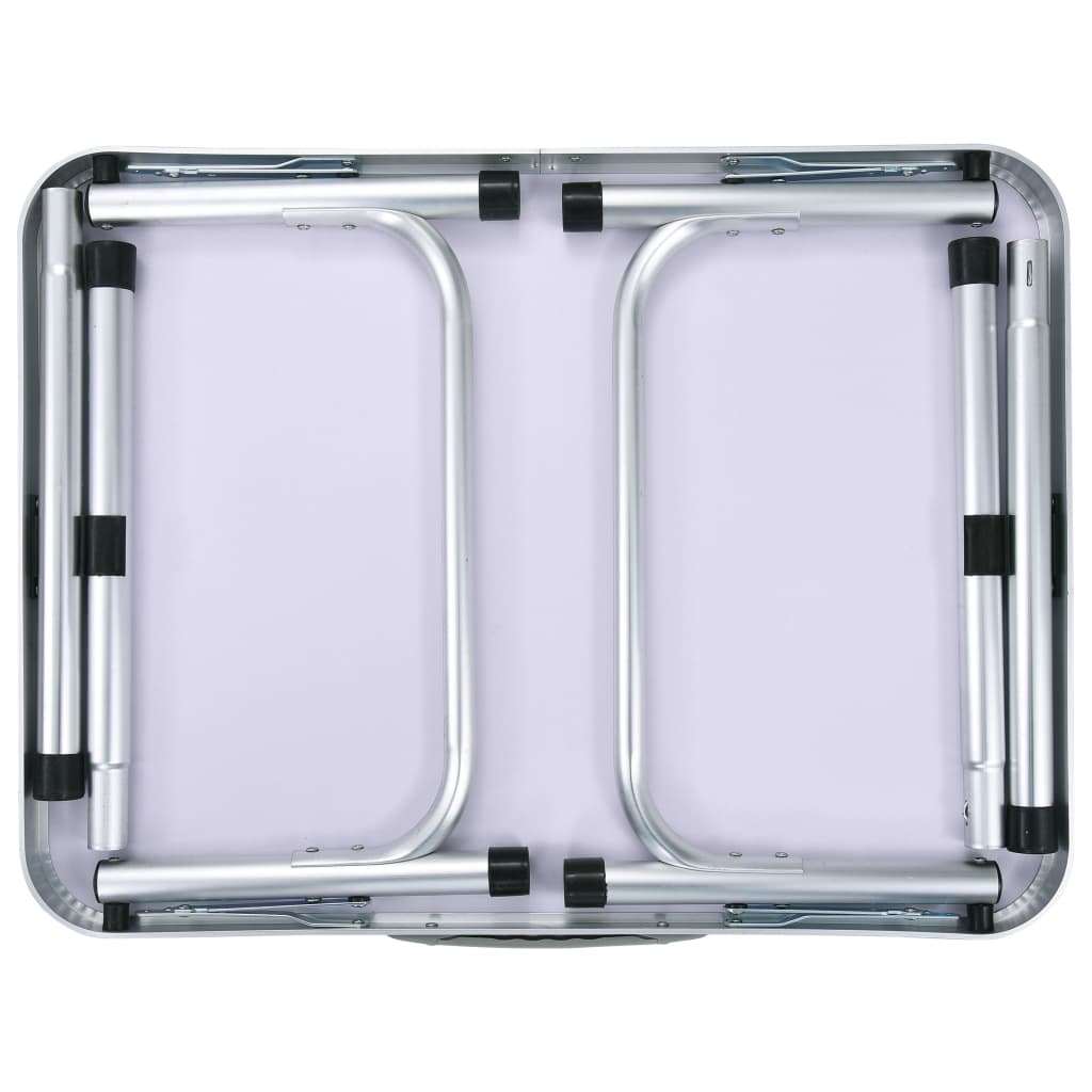 vidaXL Składany stolik turystyczny, biały, aluminiowy, 60 x 45 cm