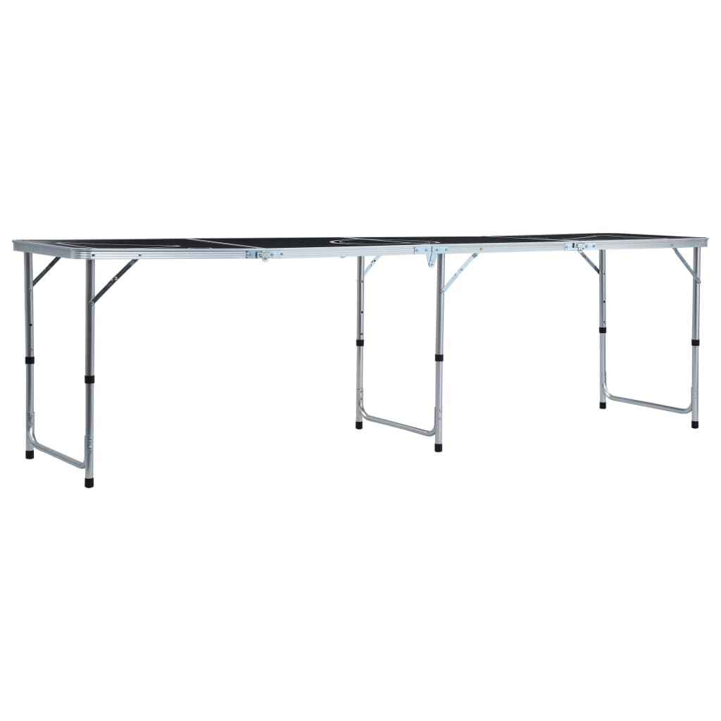 vidaXL Składany stół do Beer Ponga, 240 cm, czarny