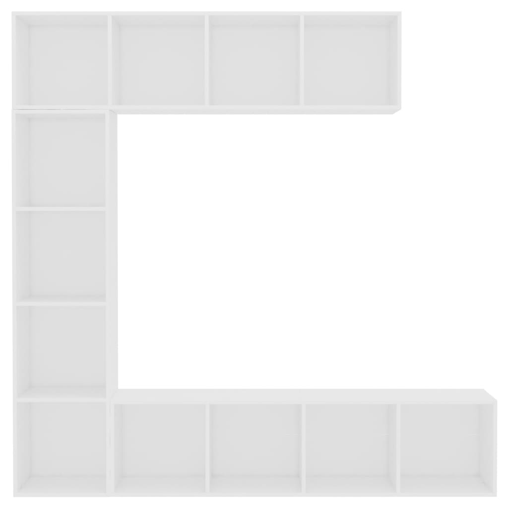 vidaXL 3-cz. regał na książki/ półka pod TV, biała, 180x30x180 cm