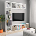 vidaXL 3-cz. regał na książki/ półka pod TV, biała, 180x30x180 cm