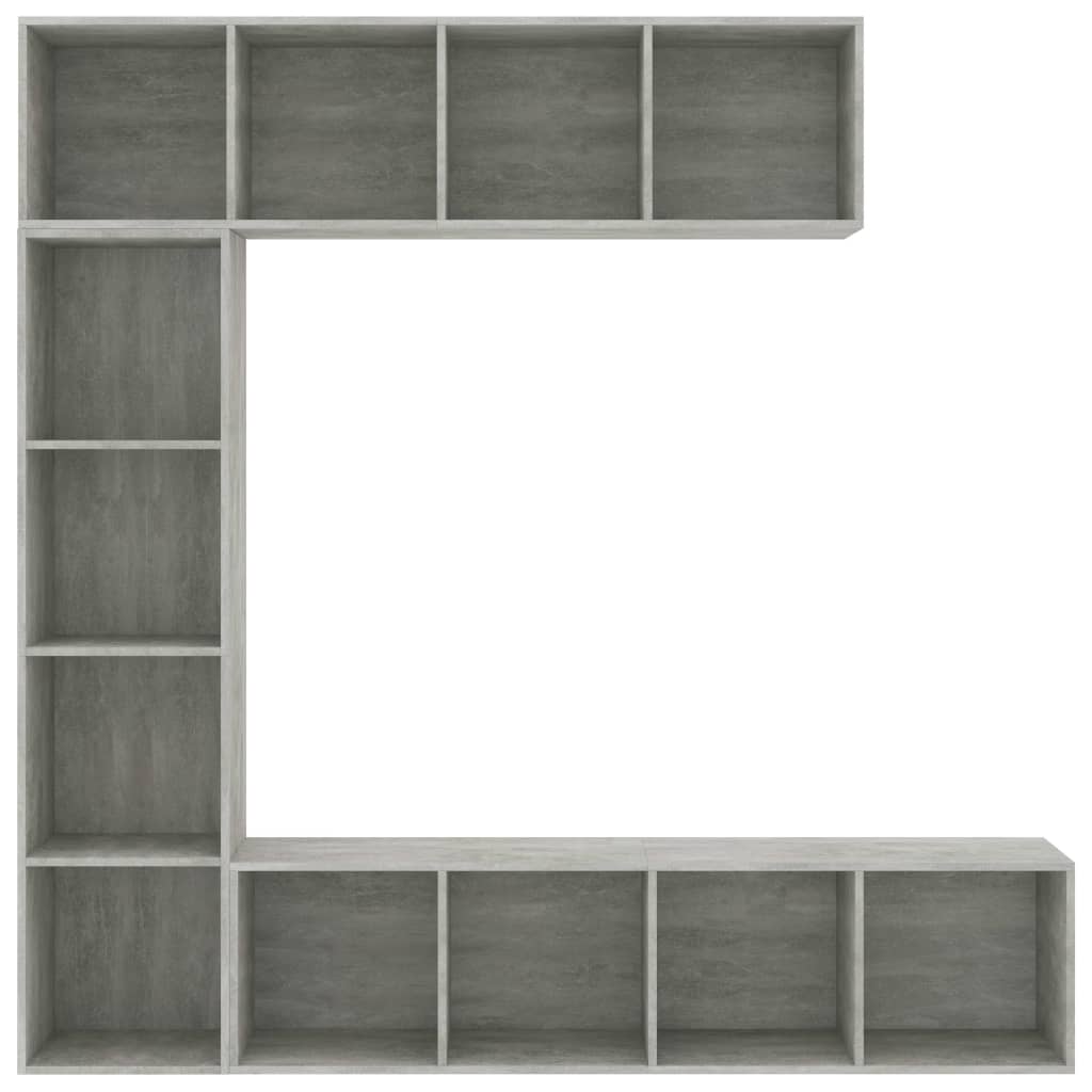 vidaXL 3-cz. regał na książki/półka pod TV, kolor betonu 180x30x180 cm