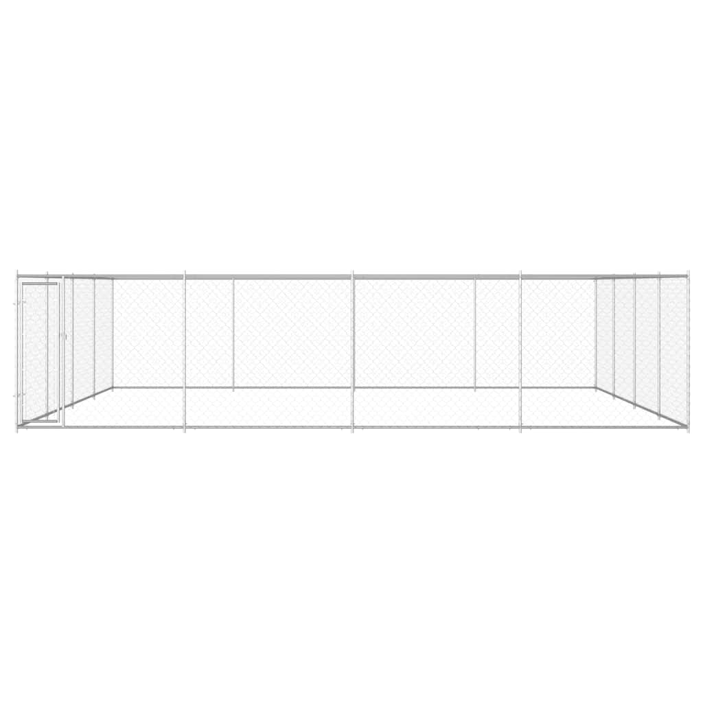 vidaXL Kojec dla psa z galwanizowanej stali, 760 x 760 x 185 cm