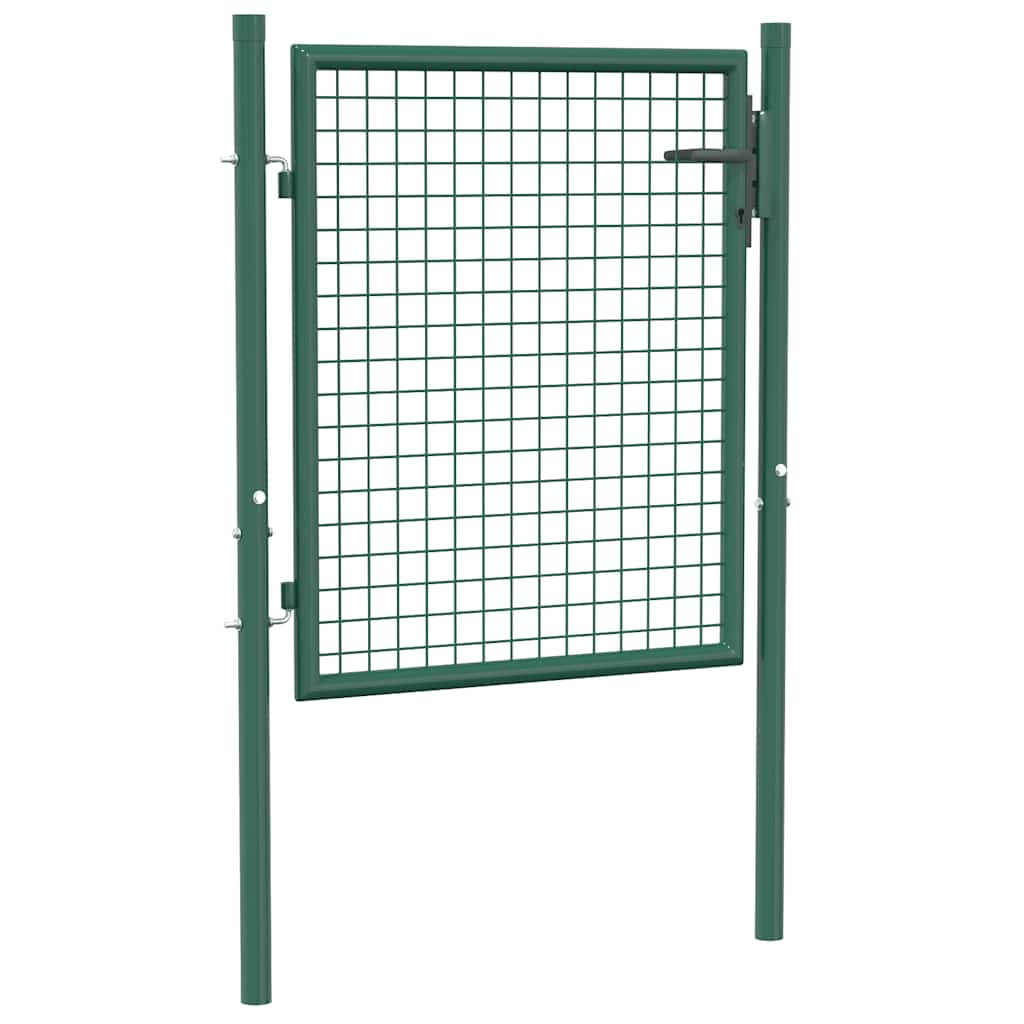 vidaXL Brama ogrodzeniowa stalowa 100x75 cm zielona