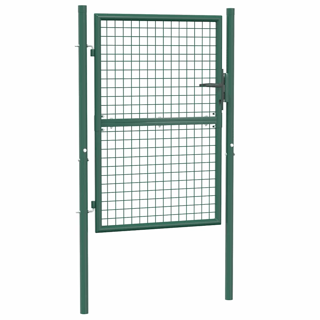 vidaXL Brama ogrodzeniowa stalowa 100x125 cm zielona