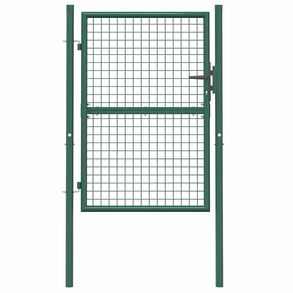 vidaXL Brama ogrodzeniowa stalowa 100x125 cm zielona
