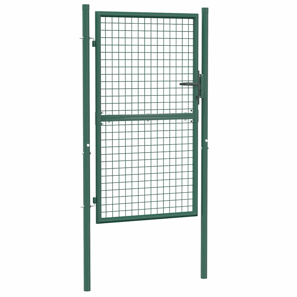 vidaXL Brama ogrodzeniowa stalowa 100x150 cm zielona