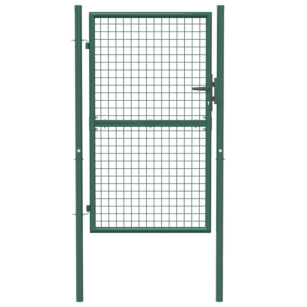 vidaXL Brama ogrodzeniowa stalowa 100x150 cm zielona