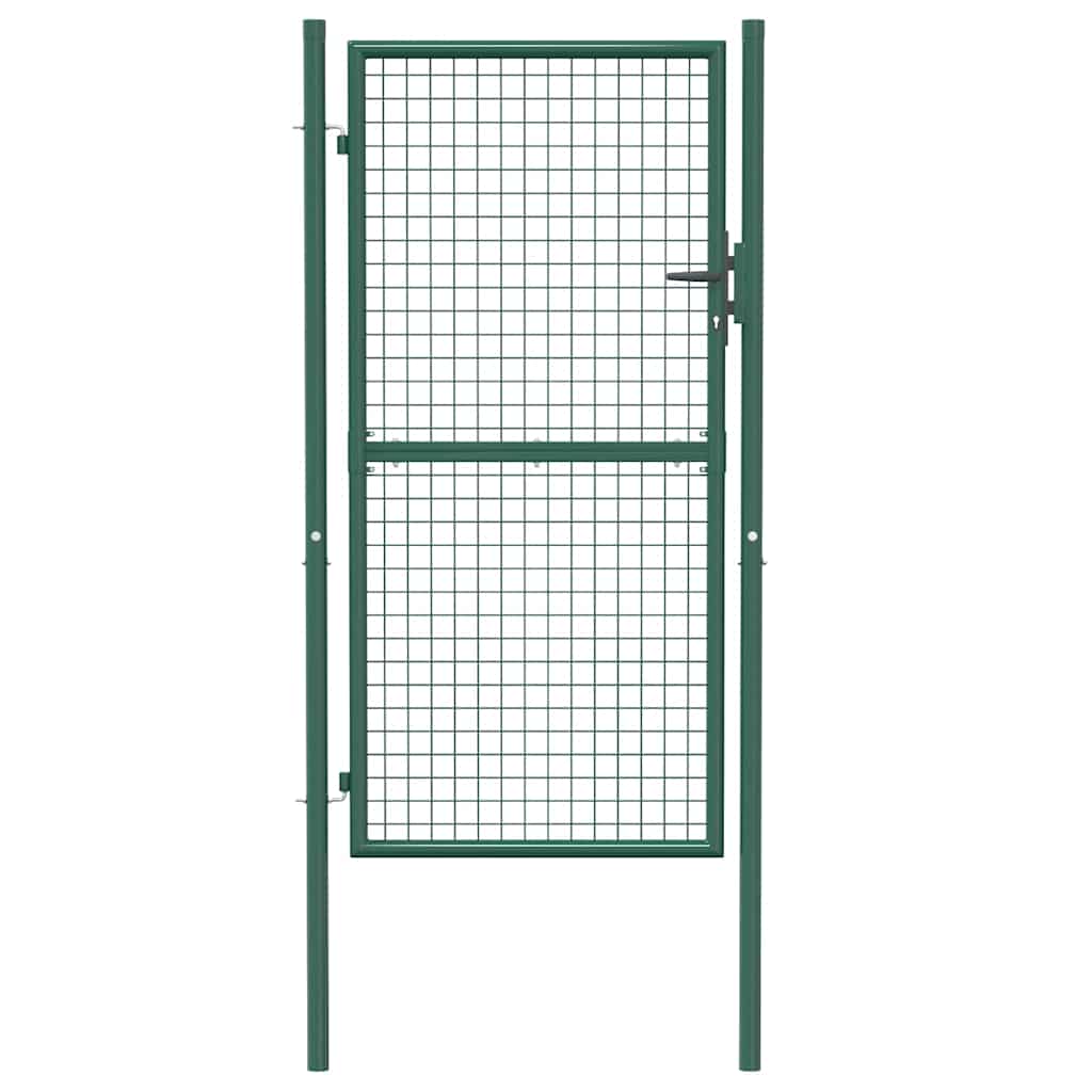 vidaXL Brama ogrodzeniowa stalowa 100x175 cm zielona