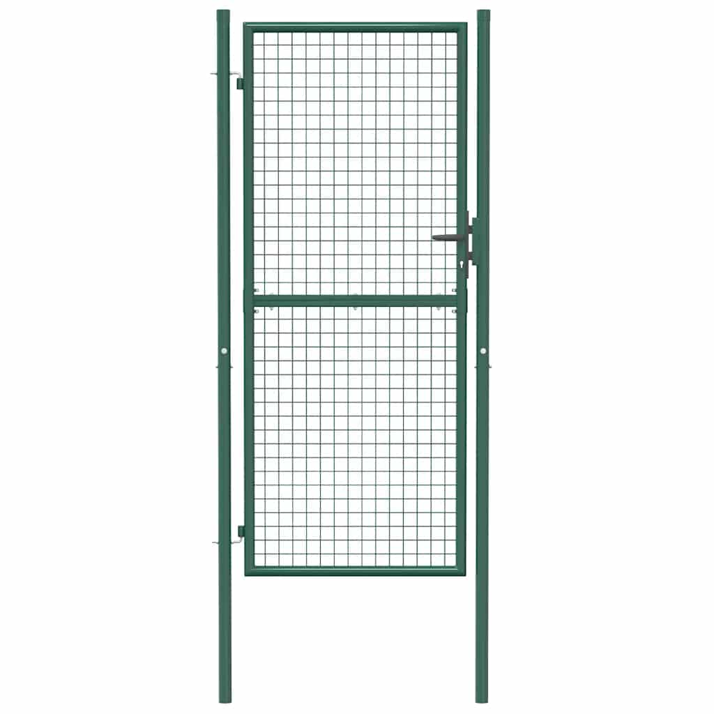 vidaXL Brama ogrodzeniowa stalowa 100x200 cm zielona