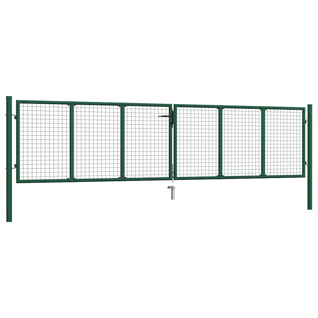 vidaXL Brama ogrodowa siatkowa stalowa 400x75 cm zielona