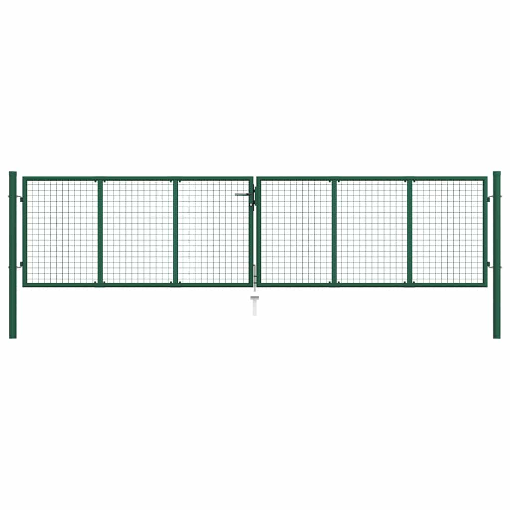 vidaXL Brama ogrodowa siatkowa stalowa 400x100 cm zielona